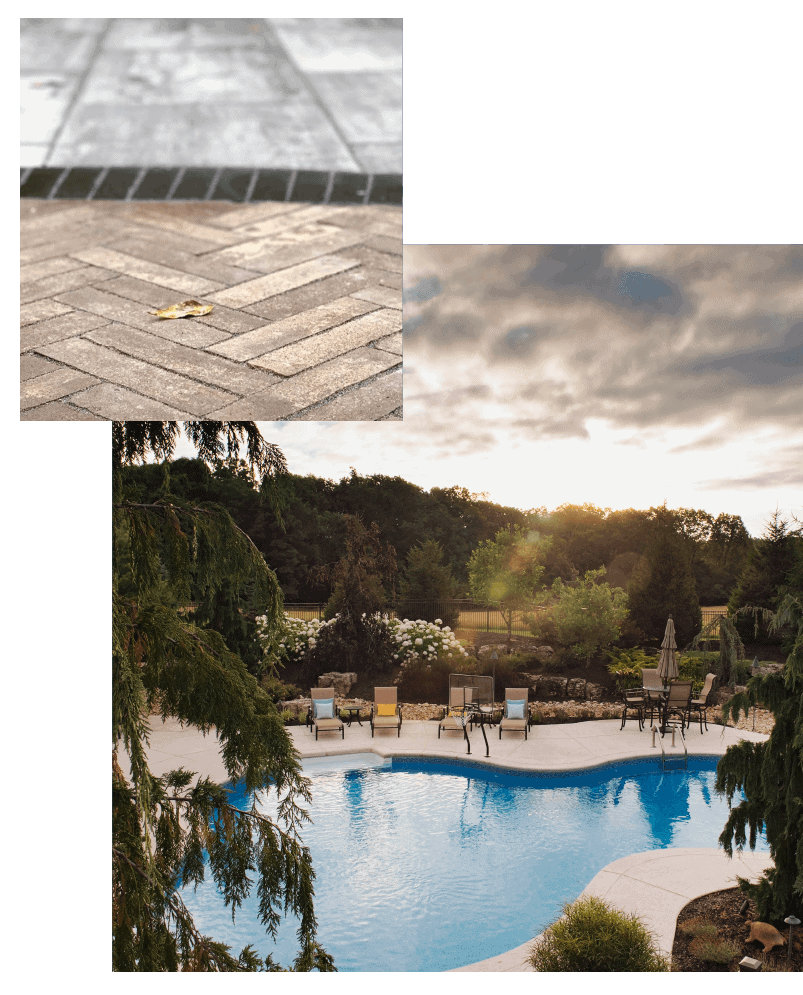 our-landscape-services Landscaped Patio & Pool Area